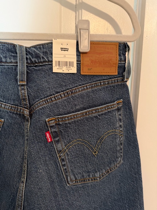 Levi's 501 Mid Thigh Women’s Shorts in Dark Blue - Picture 3 of 6